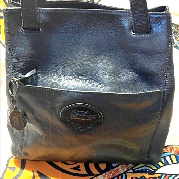 American Angel Black Leather Shoulder Bag - Picture 2 of 13